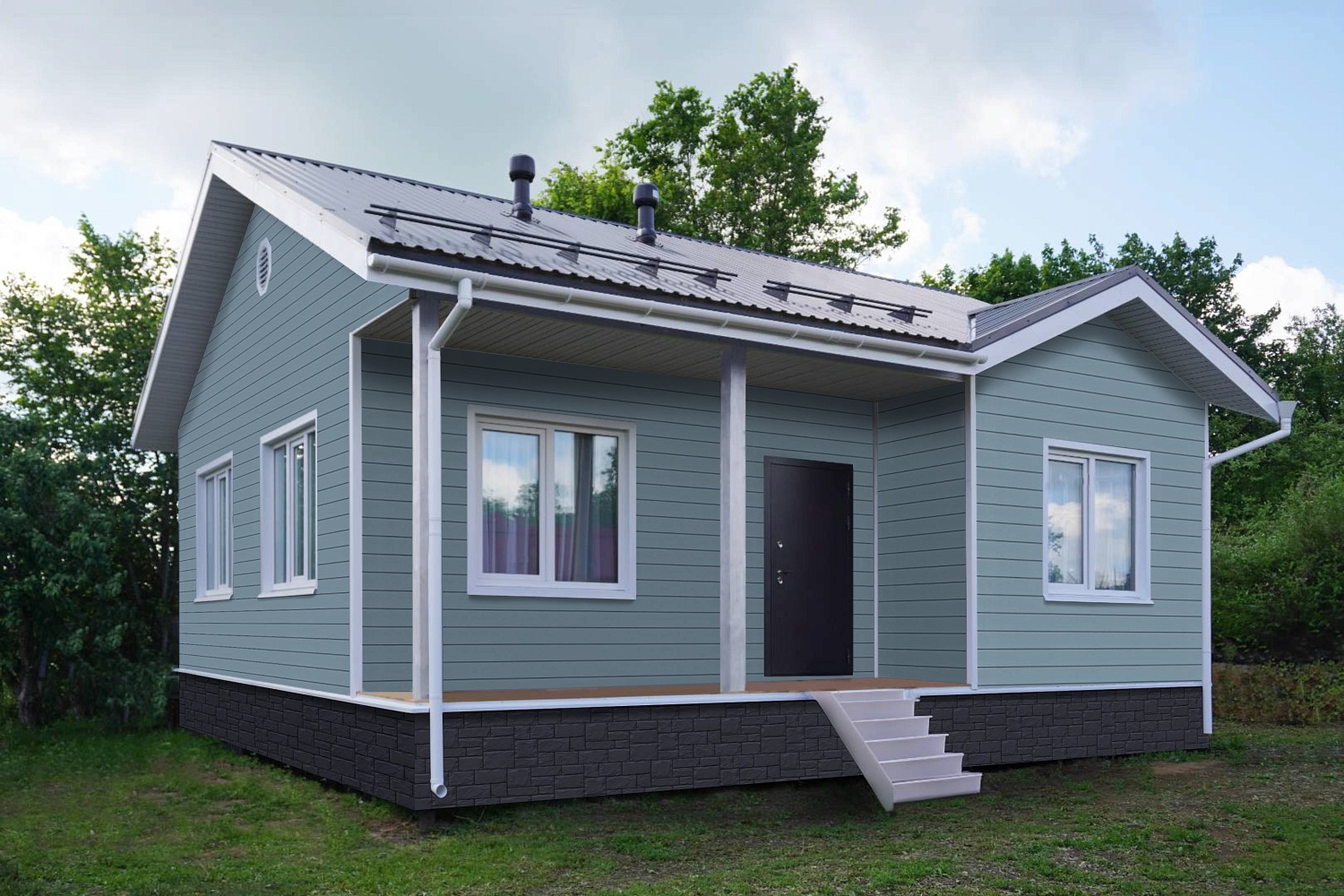 Сайдинг Grand Line, Natural-брус, L=3000 мм серия Classic Color Plus, цвет: голубой