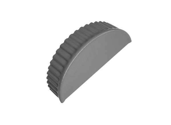 GL Заглушка конька полукруглого, торцевая 0.5 мм, Satin, RAL 9006