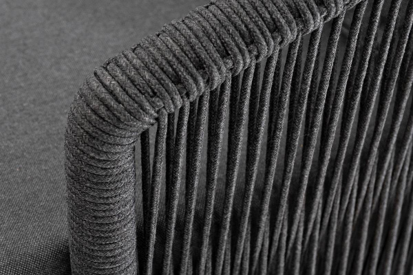 Диван 3-местный из роупа, Верона, карк алюм темно-серый муар,роуп темно-серый круг,ткань темно-серый