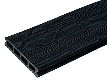 Террасная доска TalverWood 148 мм, L= 6000 мм вельвет и 3D, цвет: графит