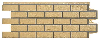 Фасадная панель Grand Line, Состаренный кирпич Design, цвет: песочный со швом RAL 7006