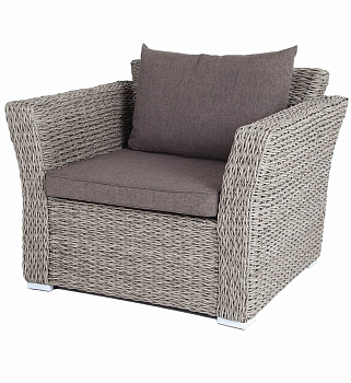 Кресло плетеное из искусственного ротанга /гиацинт/, Капучино цвет: серый