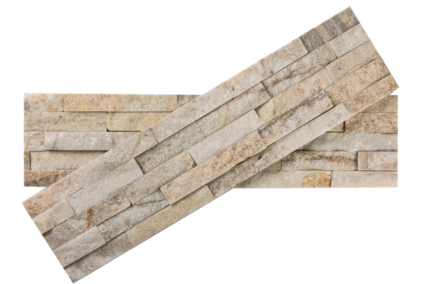 Кварцит, 3D панель из камня, 600х150 мм, Classic Beige Quartz, 8 шт/уп