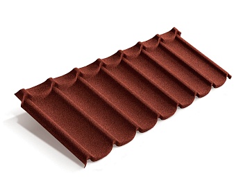 Композитная черепица Metrotile Mistral, 1305 х 415 мм цвет:  красный