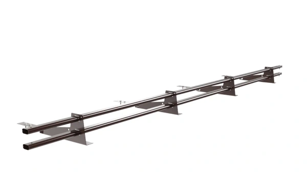 Снегозадержатель для композитной черепицы Borge L=3000 мм, 4 опоры, 2 трубы, овал 25х45 мм, RAL 8017 matt