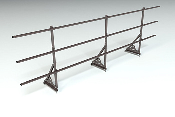 Ограждение кровельное, универсальное Roofsystems Elite Smart, H=900 мм RAL 8019, L=3000 мм