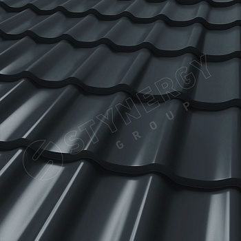 Металлочерепица Stynergy, СМ Классик 0.5 мм, Corundum Matt, RAL 7016