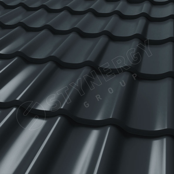 Металлочерепица Stynergy, СМ Классик 0.5 мм, Corundum Matt, RAL 7016