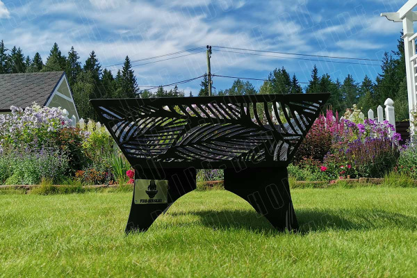 Костровой очаг, 900х900 мм, H=560 мм, "Листья"