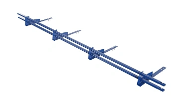 Снегозадержатель для гибкой черепицы Borge L=3000 мм, 4 опоры, 2 трубы, овал 25х45 RAL 5005