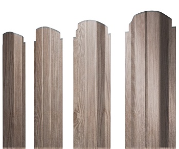 GL Штакетник П-образный А, фигурный 0.45 мм, Print Elite, White Wood TwinColor