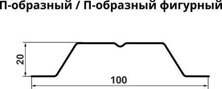 GL Штакетник П-образный А, фигурный 0.45 мм, Drap, RAL 8017