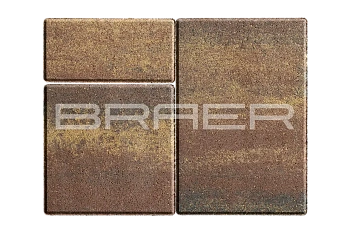 Тротуарная плитка Braer Старый город Ландхаус 80 мм 80х160, 160х160, 240х160 мм, прямоугольная, цвет: Color Mix Мальва