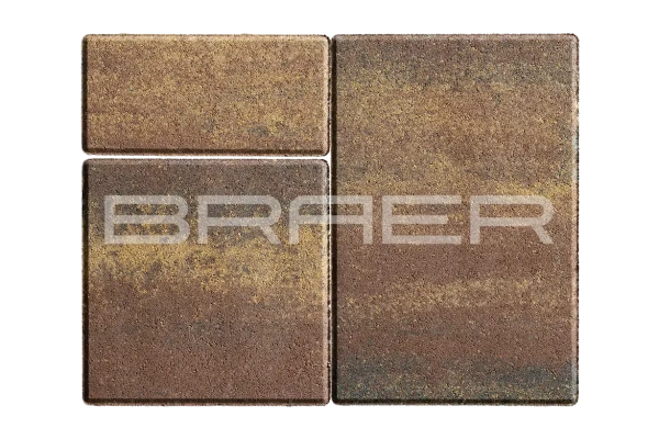 Тротуарная плитка Braer Старый город Ландхаус 60 мм 80х160, 160х160, 240х160 мм, прямоугольная, цвет: Color Mix Мальва