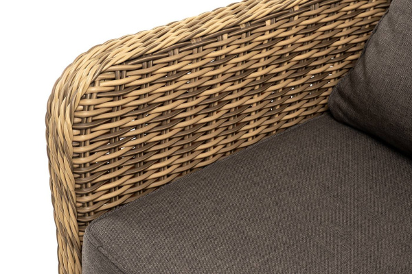 Кресло плетеное из искусственного ротанга, Прованс цвет: соломенный