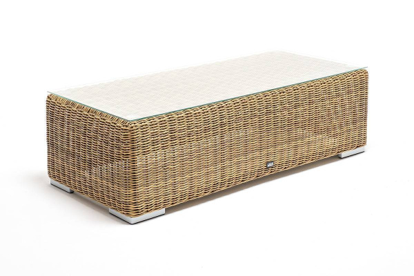 Стол журнальный из искусственного ротанга, Боно цвет: соломенный