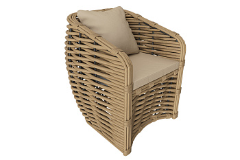 Кресло Mokka Majorca из искусственного ротанга цвет: соломенный