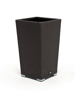 Кашпо для цветов Капучино, плетеное из искусственного ротанга цвет: графит