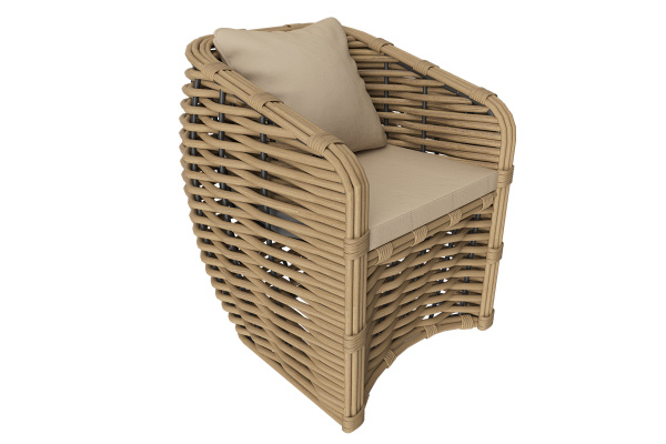 Кресло Mokka Majorca из искусственного ротанга цвет: соломенный