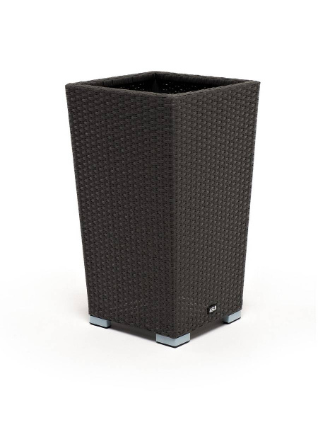 Кашпо для цветов Капучино, плетеное из искусственного ротанга цвет: графит