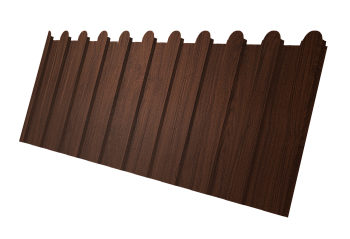 Профилированный лист GL C 8 A, фигурный, 0.45 мм, Print Elite, Choco Wood TwinColor