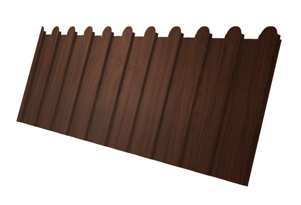 Профилированный лист GL C 8 A, фигурный, 0.45 мм, Print Elite, Choco Wood TwinColor