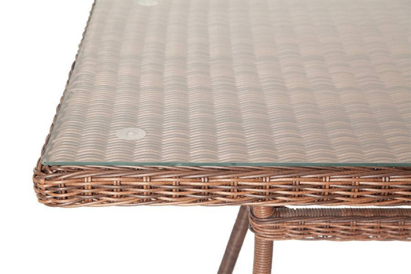 Стол плетеный из искусственного ротанга 160х90 см, Латте цвет: коричневый