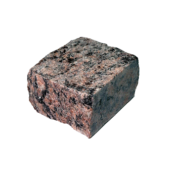 Гранитная брусчатка Ладожская 80 мм 100х100, пилено-колотая, цвет: розовый