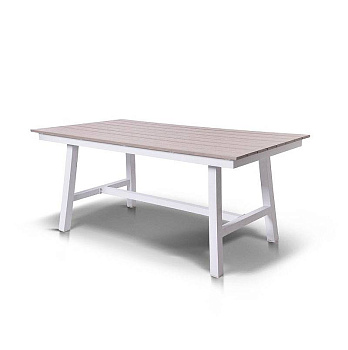 Стол обеденный из ДПК, Сан Ремо, каркас алюминиевый цвет: бежевый