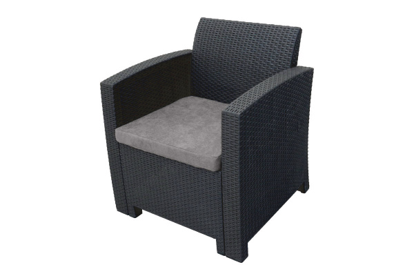 Кресло Arizona из искуственного ротанга, комплект 2 шт, цвет: антрацит