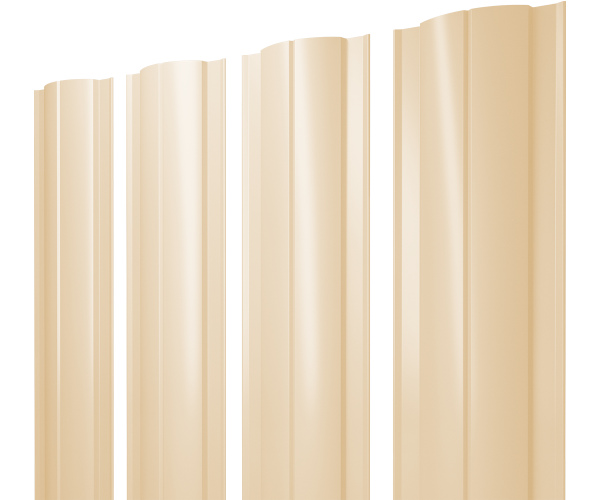 GL Штакетник Круглый с прямым резом 0.45 мм, PE, RAL 1015
