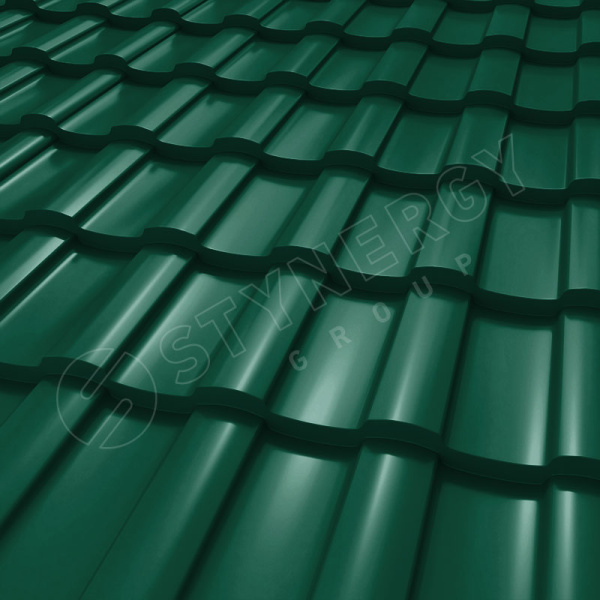 Металлочерепица Stynergy, Stella 0.5 мм, Corundum, RAL 6005