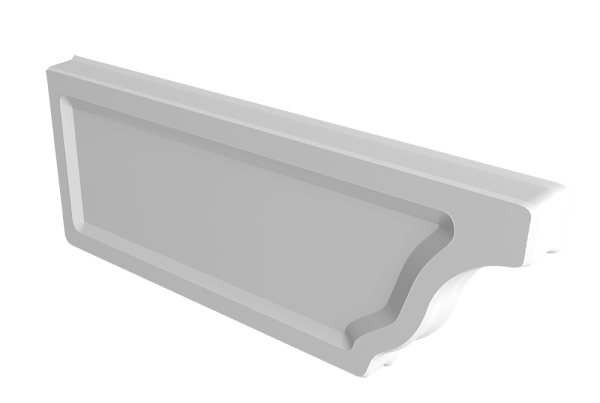 Заглушка желоба левая Vortex Project Ø210\145 мм, RAL 9003