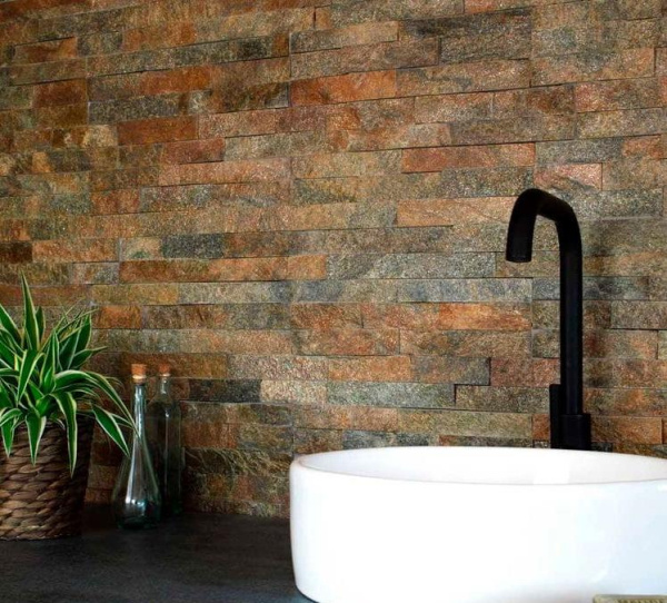 Кварцит, 3D панель из камня, 600х150 мм, Classic Multi Quartz, 8 шт/уп