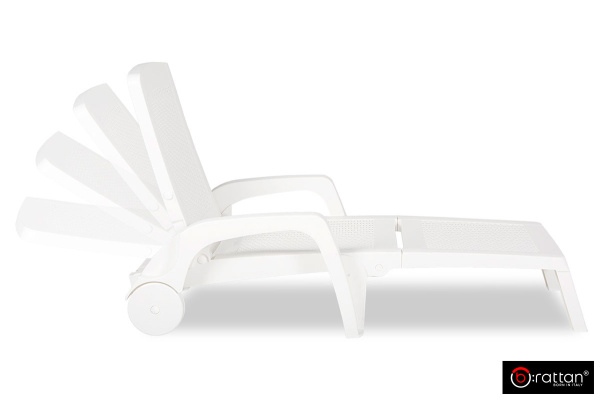 Шезлонг B:Rattan Miami складной, цвет: белый