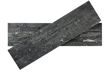 Кварцит, 3D панель из камня, 600х150 мм, Classic Black Quartz, 8 шт/уп