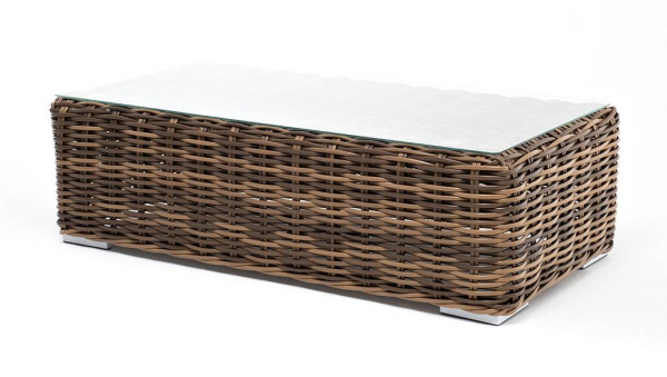 Стол журнальный из искусственного ротанга, Палермо, цвет: соломенный