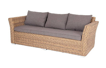 Диван 3-местный из искусственного ротанга /геацинт/, Капучино соломенный