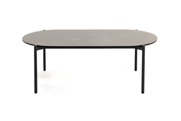 Стол из HPL, Диего, овальный 120х60 см H 40 см, каркас темно-серый, цвет серый гранит
