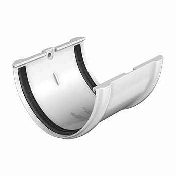 Соединитель желоба, Технониколь пвх, стандарт Ø 125 мм, цвет: белый