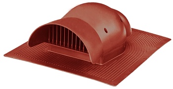 Кровельный вентиль Krovent KTV битумной черепица в процессе монтажа красный