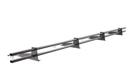 Снегозадержатель для композитной черепицы Borge L=3000 мм, 4 опоры, 2 трубы, овал 25х45 мм, RAL 8019