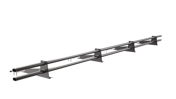 Снегозадержатель для композитной черепицы Borge L=3000 мм, 4 опоры, 2 трубы, овал 25х45 мм, RAL 8019