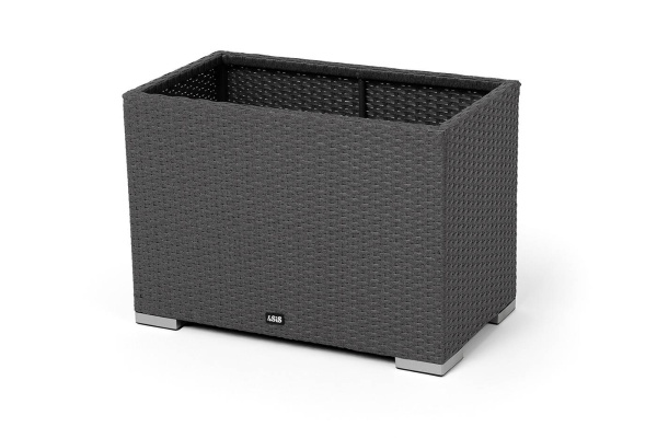 Кашпо для цветов Лунго, плетеное из искусственного ротанга, большое цвет: графит