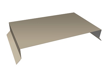 GL Парапетная крышка прямая 0.5 мм, Satin , RAL 1015, 250 мм, L=2000 мм