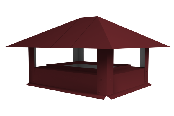 Дымник на трубу GL круглый, 0.5 мм, Satin, Ø115 мм, 230х625 мм, RAL 3005