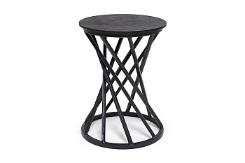 Стол журнальный из HPL, Сантьяго, круглый Ø40 см, H55 см, каркас из стали темно-серый, цвет 1523