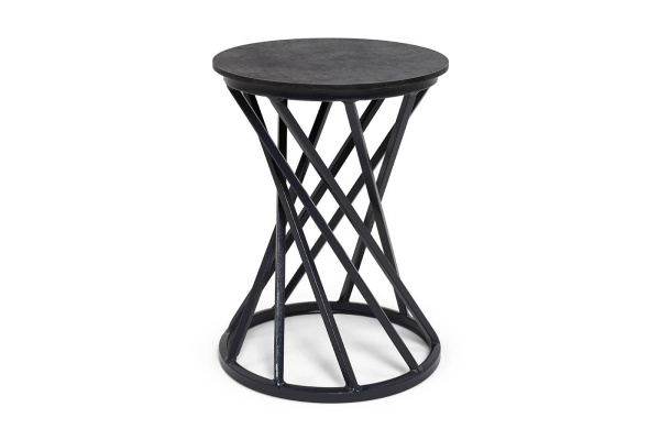 Стол журнальный из HPL, Сантьяго, круглый Ø40 см, H55 см, каркас из стали темно-серый, цвет 1523