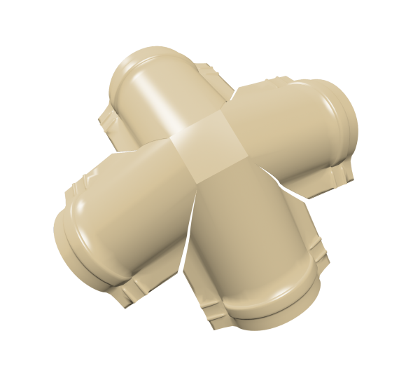 GL X-четверник конька полукруглого 0.45 мм, PE, RAL 1014