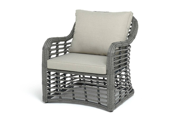 Кресло плетеное из искусственного ротанга, Ницца цвет: серый